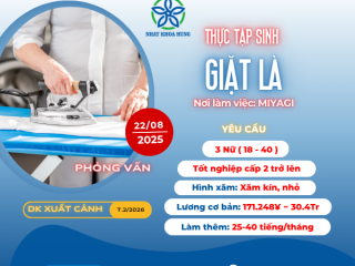 [Miyagi] LÀM VIỆC GIẶT LÀ VỚI NHIỀU PHÚC LỢI TỐT DÀNH CHO CÁC BẠN