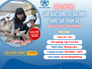 [Hiroshima] SẢN XUẤT DỤNG CỤ GIA ĐÌNH BẰNG SẢN PHẨM GỖ 