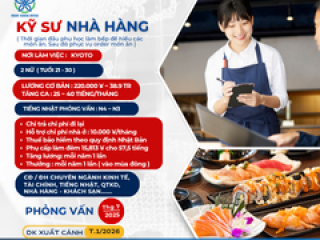 KỸ SƯ NHÀ HÀNG DÀNH CHO NỮ YÊU THÍCH ẨM THỰC VÀ GIAO TIẾP