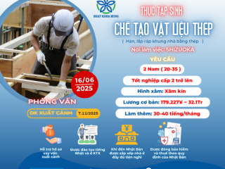 TUYỂN GẤP 2 NAM CHẾ TẠO VẬT LIỆU THÉP VỚI MỨC THU NHẬP CỰC HẤP DẪN
